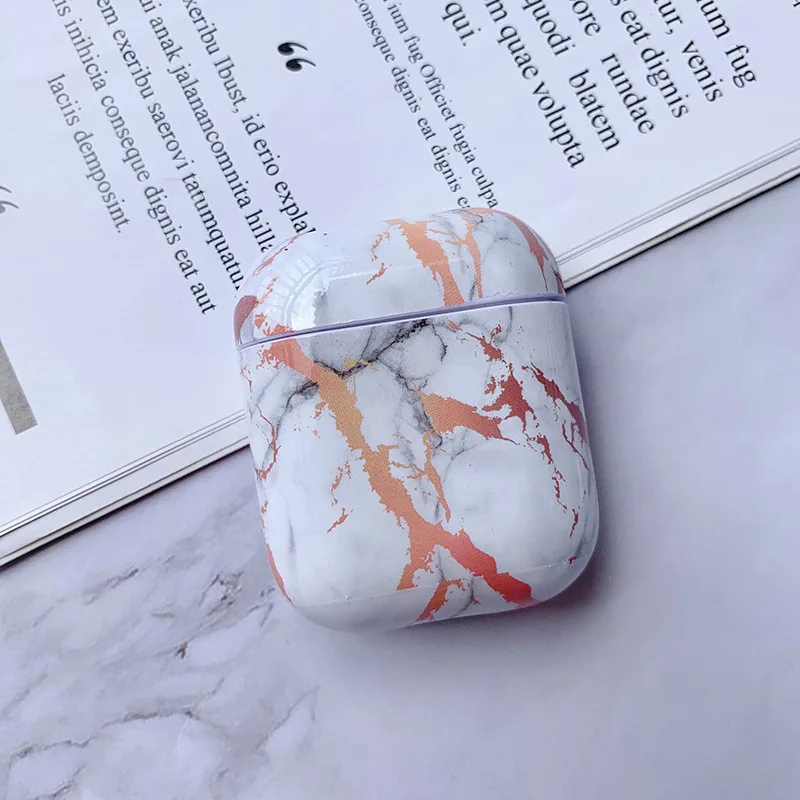 Роскошный белый мраморный чехол для Apple Airpods наушников Air pods коробка зарядки