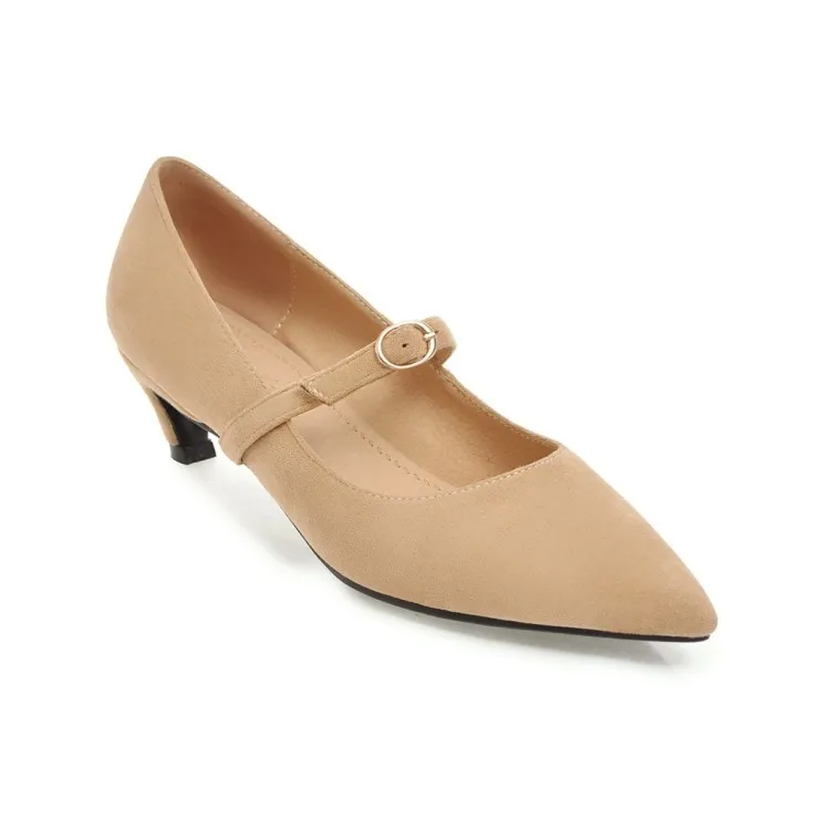 

Plus Size Pointed buckle single shoes summer flat ladies women shoes woman