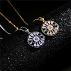 Новинка 2021, модное женское свадебное украшение с кристаллами, классическое ожерелье с кулоном сглаза и кубическим цирконием для женщин, ожерелье на удачу