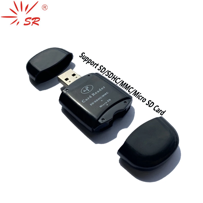 SR 2 in 1 Big Hat USB 2.0 High-Speed Card Reader Support TF Micro SD SDHC SD MMC MiniSD 128GB Memory Card for Laptop Accessories