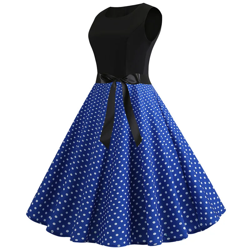 Женское летнее платье в горошек новое повседневное элегантное винтажное с