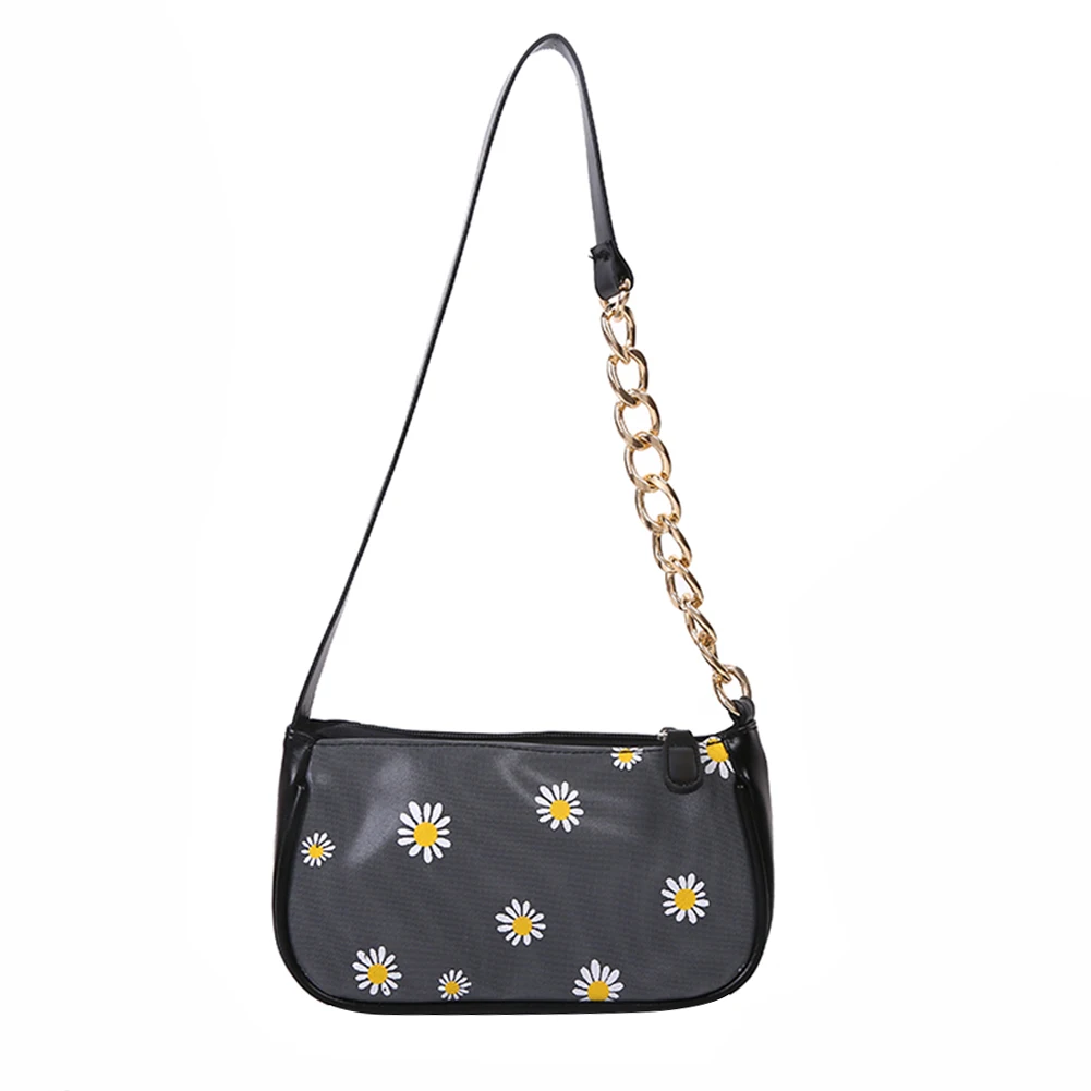 

Daisy Handbags Women PU Leather Underarm Totes Female Elegant Chain Splicing Small Shoulder Bags Valentine's Day