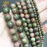 natural unakite stone beads round loose spacer beads for jewelry making diy bracelet necklace charm 15 pick size 4681012mm