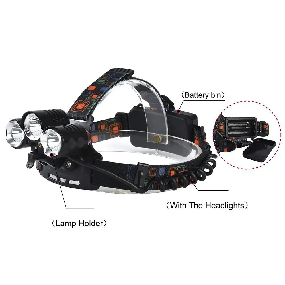 Светодиодный налобный фонарь с 4 светильник режимов Перезаряжаемые 18650 батареи