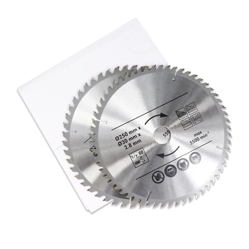 

CMCP 2pcs Circular Saw Blade 250x2.8x30mm 48T/60T TCT Saw Blade Carbide Wood Cutting Disc Saw Blade For Power Tool