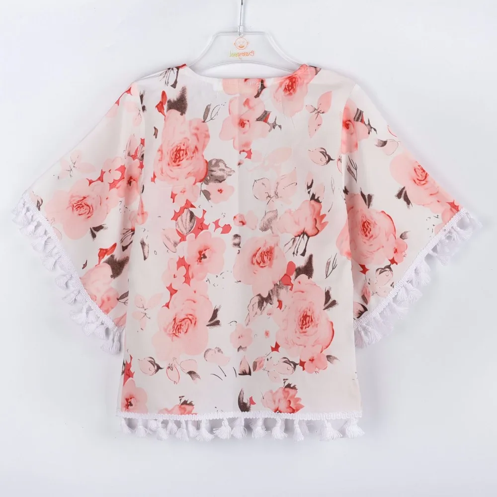 Детские Топы И Футболки с цветочным принтом для маленьких девочек рубашка модные