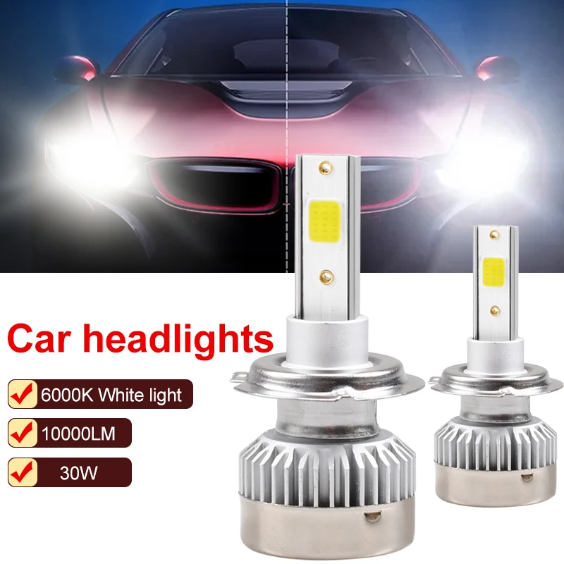 

2Pcs LED Car Headlight H1 Bulb Headlamp H7 H11 H8 H9 HB4 HB3 HIR2 6000K 30W 9005 9006 9012 LED Auto Lamp CSP 10000LM Fog Light