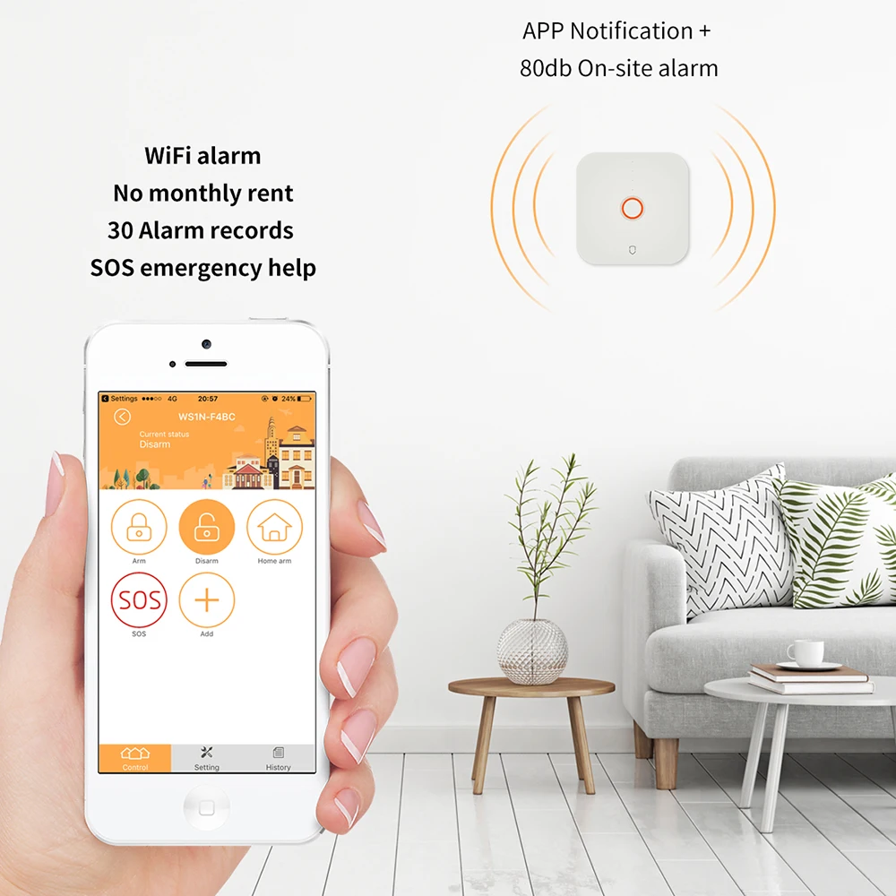 Wolf-Guard WS1N 2,4G Wifi беспроводная домашняя охранная сигнализация охранная система приложение Контроль Детектор движения датчик Охранная сигнализация система