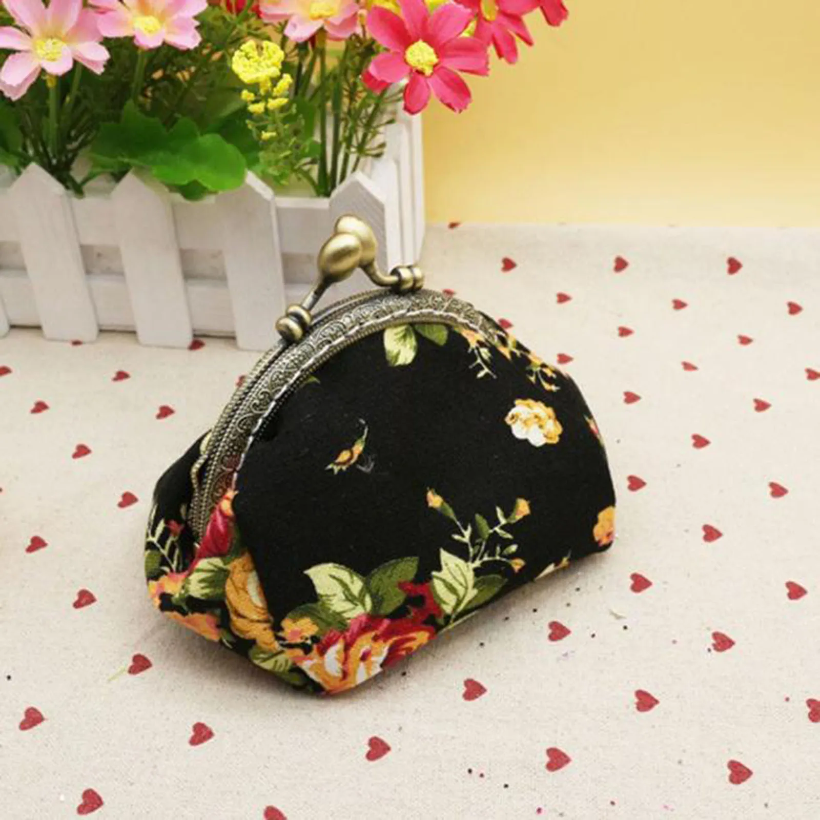 

Women Lady Retro Vintage Flower Small Wallet Hasp Purse Clutch Bag Brieftasche Portefeuille