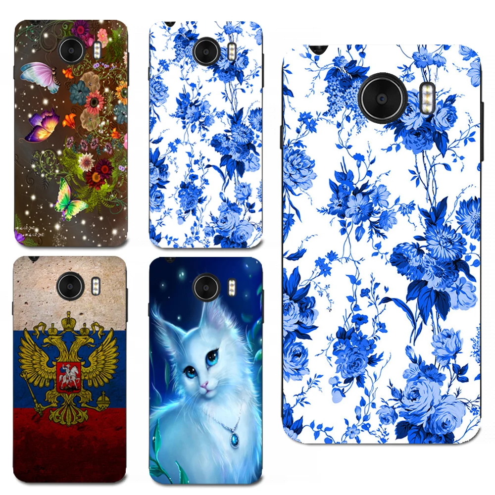 Для Prestigio Grace Z5 PSP5530DUO красивый синий и белый стиль Цветочный принтер TPU мягкий
