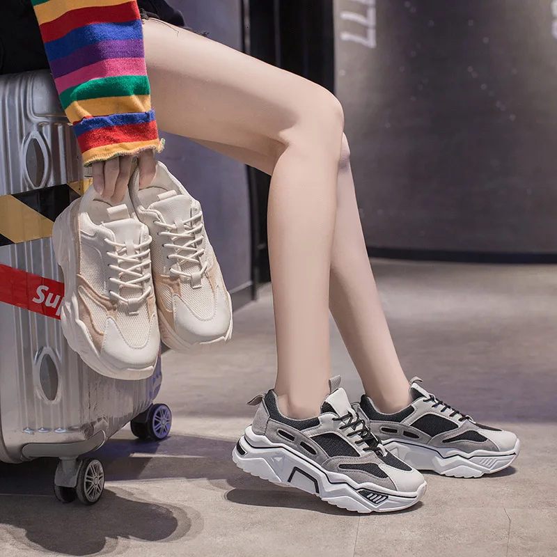 2019 модная обувь на платформе Basket Femme Вулканизированная массивные кроссовки