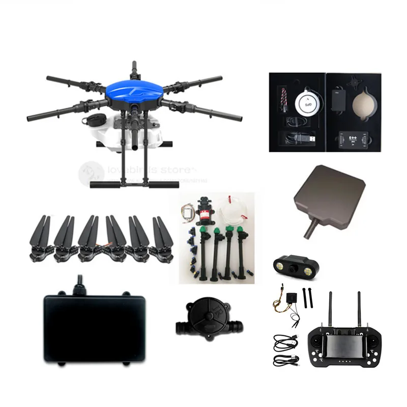 

EFT E610P 10L Agricultural Waterproof Spraying Drone Set Unassembled 6 Axis Folding Frame JIYI K++ T12 X6