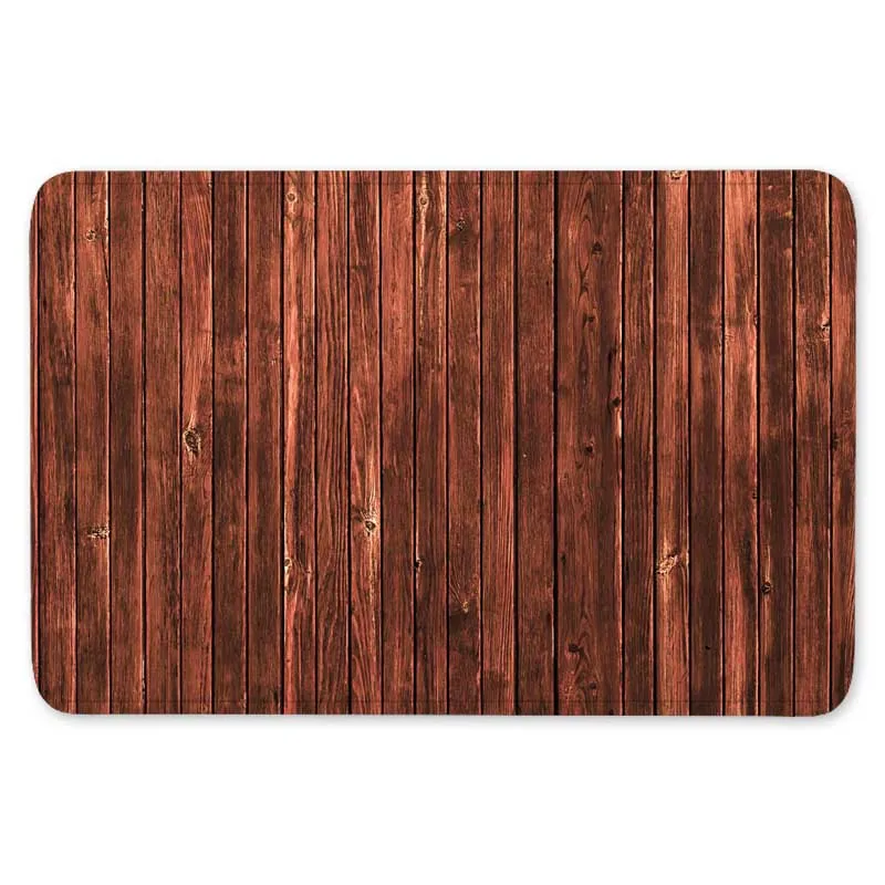 Brown wood bars Flannery printing Anti-Slip absorbent home mat