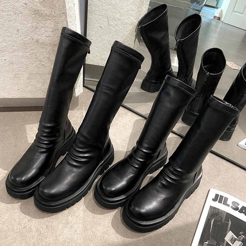 

Ботинки женские из натуральной кожи, 5,5 см, 33-43