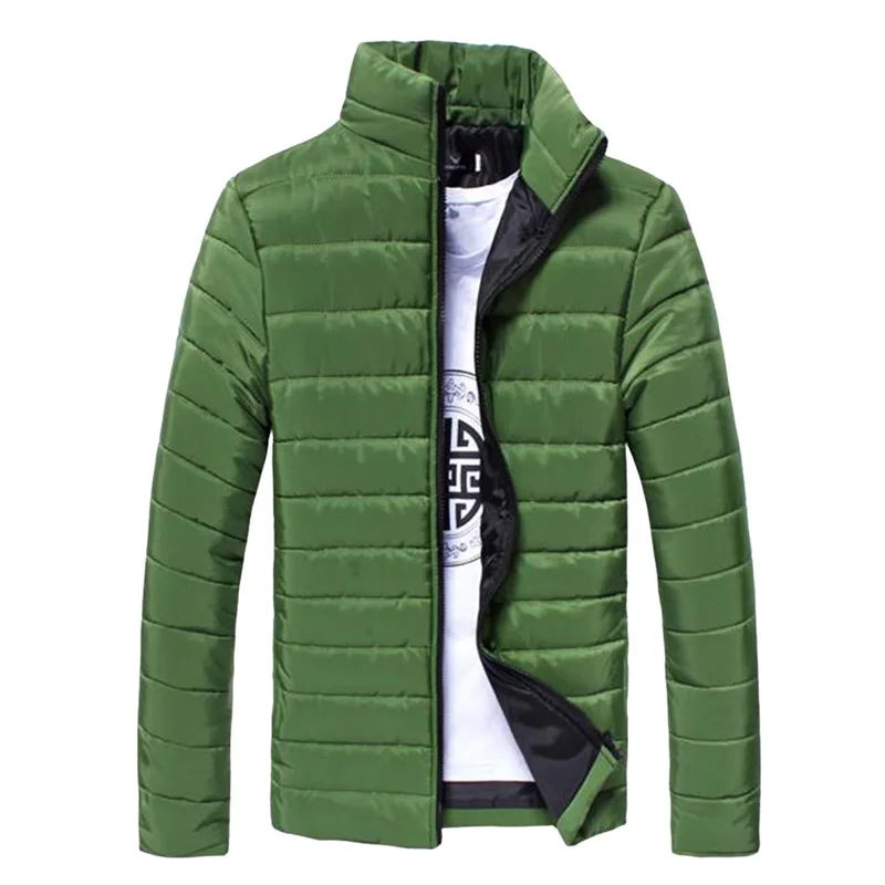 Autumn Winter Men's Parkas Jacket Slim Thick Fashion male Candy Color Striped Jackets And Coats | Мужская одежда