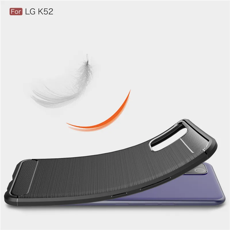 Soft Carbon Fiber Case For LG K52 K42 K92 5G K8 2018 K9 Cover Housings Protective Back Phone Bumper Funda | Мобильные телефоны и