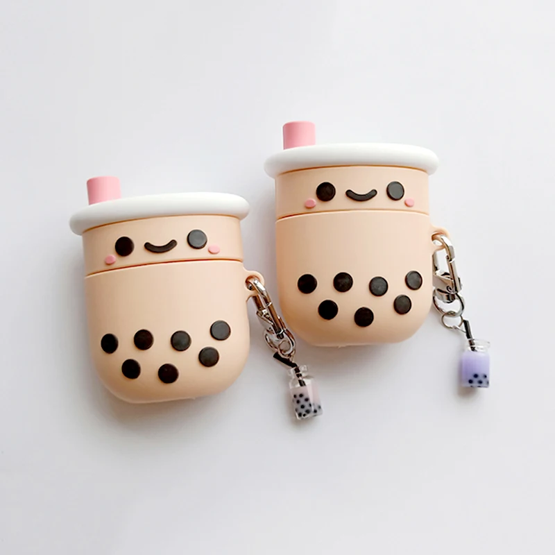 Милый чехол для наушников Boba AirPods 2 Kawaii силиконовый пузырьковый молочный чай