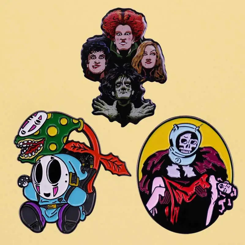 Креативная металлическая брошь с ужасным мультяшным рисунком интересные