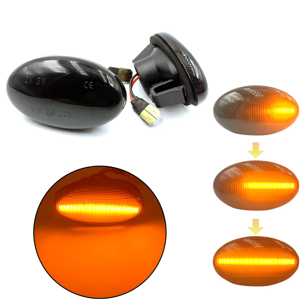 1 пара Автомобильный светодиодный динамический боковой маркер светильник