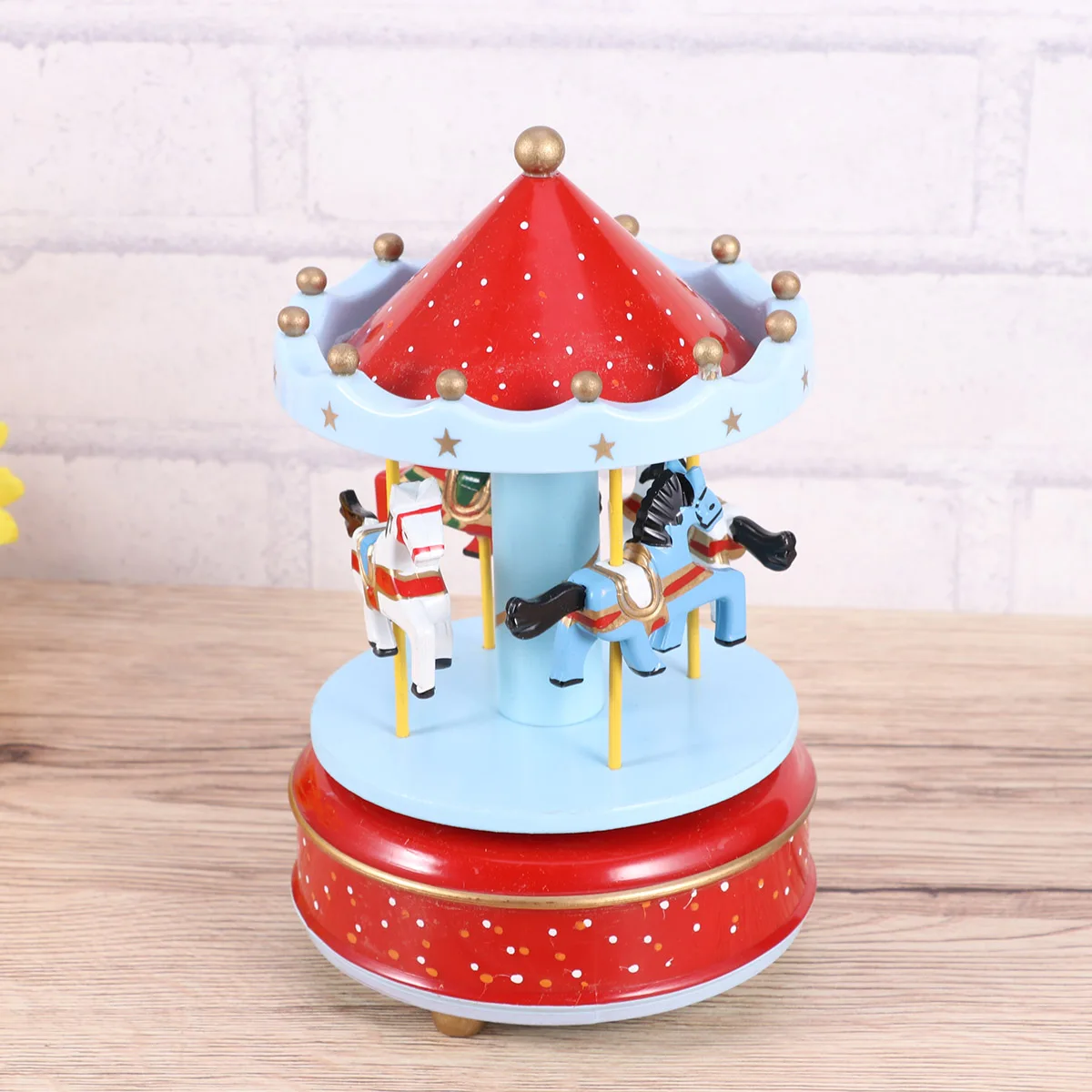 Деревянная карусель NICEXMAS музыкальная шкатулка декоративная настольная подарок