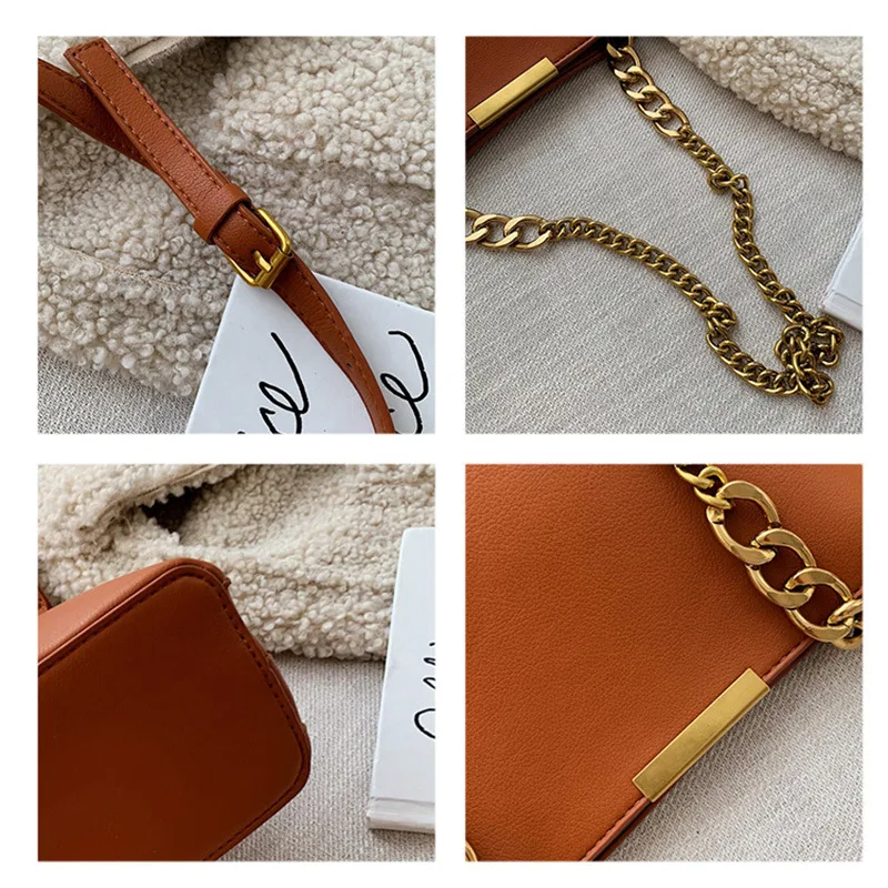 Женская кожаная сумка через плечо элегантная брендовая с цепочкой дизайнерская