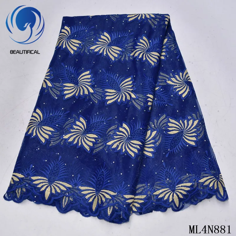 

Красивые кружевные ткани нового дизайна, драгоценные камни, фатин, кружевная ткань для вечеринки, Африканское Тюлевое кружево ML4N881