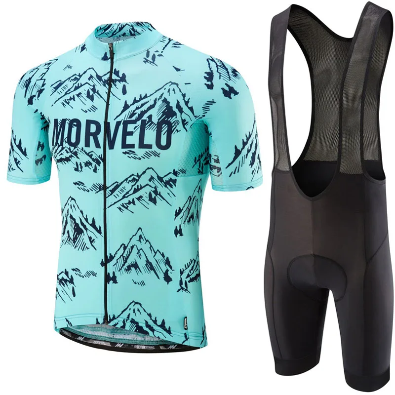 2019 Morvelo Pro Велосипедная форма комплект короткий рукав Велоспорт Джерси Биб шорты