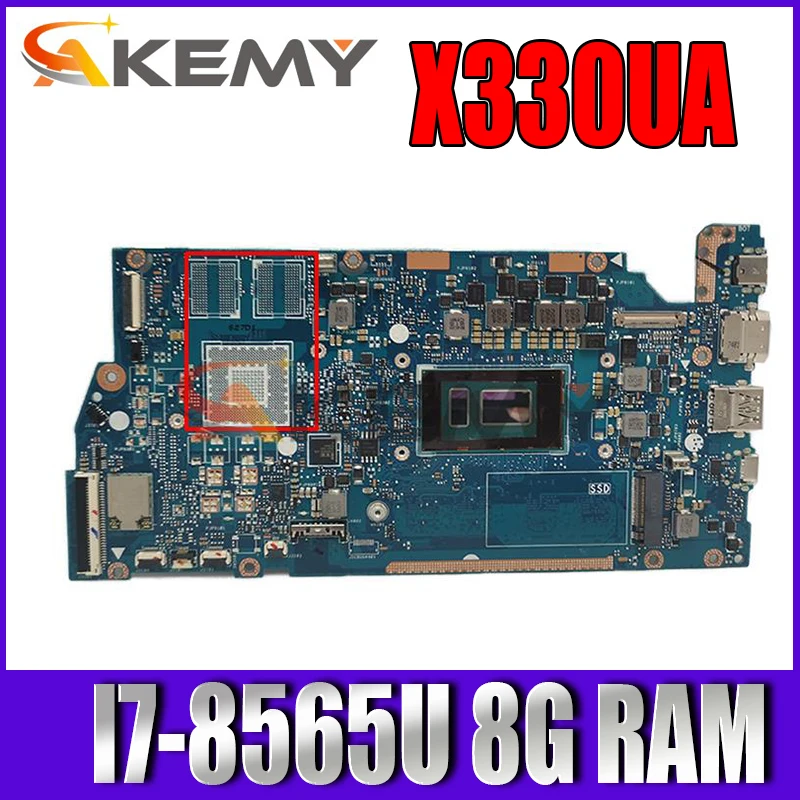 

Материнская плата Akemy для ноутбука Asus VivoBook S13, X330F, S330FA, S330FN, S330F, X330FN, X330FD, материнская плата X330FA с процессором I7-8565U, 8 ГБ ОЗУ