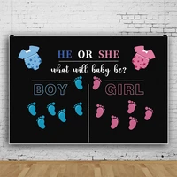 laeacco boy or girl gender reveal party baby shower black backdrop for photography customized banner portrait photo backgrounds