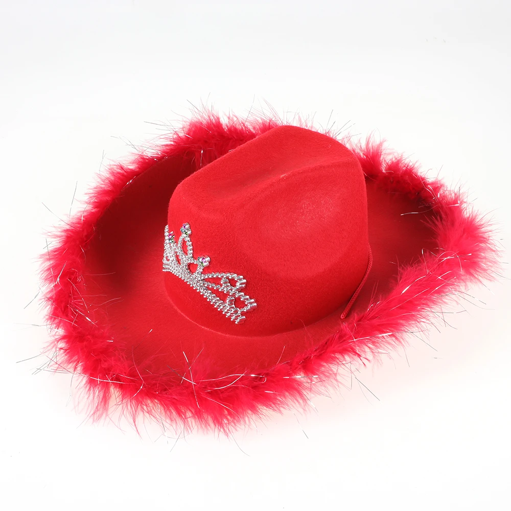 Новые Красные лоферы с мехом тиара ковбойская шляпа для женщин обувь девочек в
