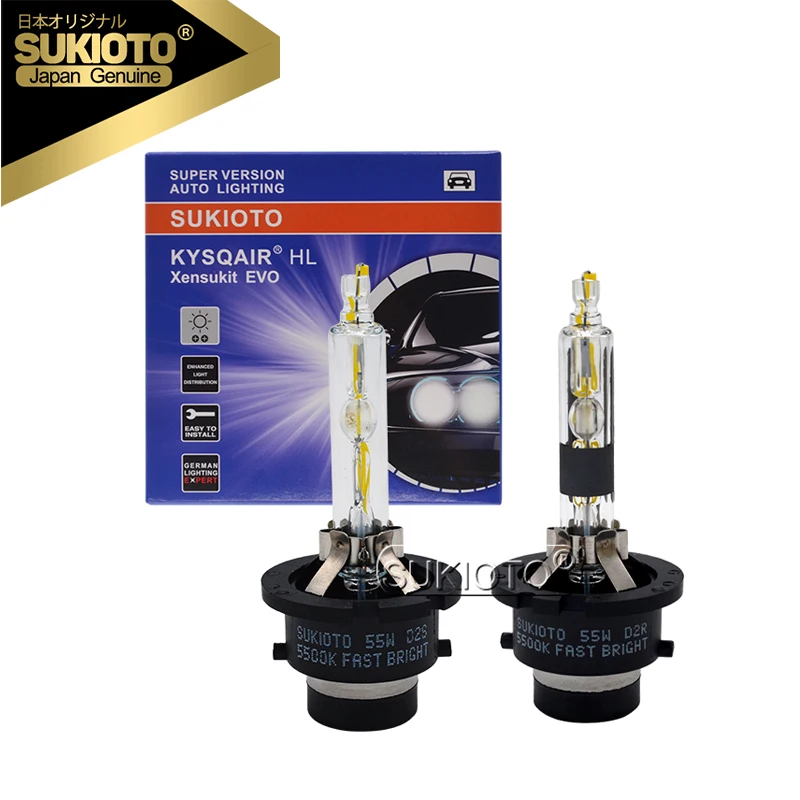 

SUKIOTO JAPAN 2PCS D2S Xenon Light 55W D4S 5500K Super Bright 4800LM D2R D4R Auto Headlight Bulb For Toyota Lexus D2 D4 HID Lamp