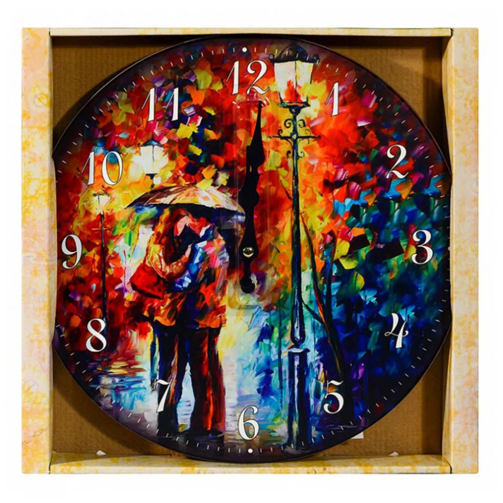 Часы настенные Белоснежка &quotПоцелуй под дождем&quot диаметр 34 см - купить по