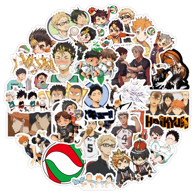 50 шт./компл. Haikyuu! Японские Аниме Стикеры для волейбола наклейки на гитару чемодан
