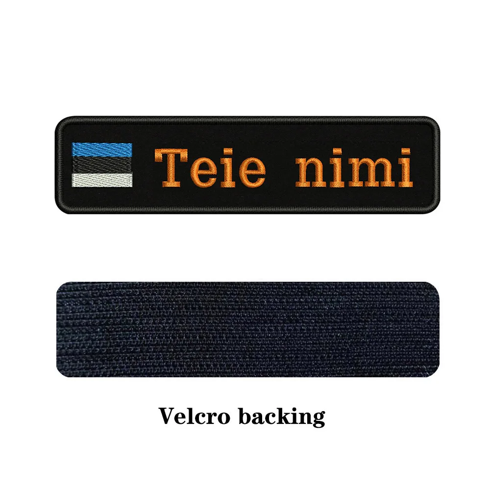 orange-Velcro Вышивка на заказ, флаг, название или заплатка с текстом 10 см* 2,5 см, значок с железом или липучкой для одежды, штанов, рюкзаков, шапок - Цвет: orange-Velcro
