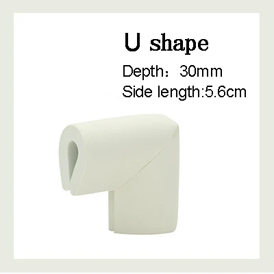 White U shape 4 шт./партия, детский силиконовый стол, угол стола, край, накладка на углы, безопасная защита для детей, защита от детей - Цвет: White U shape