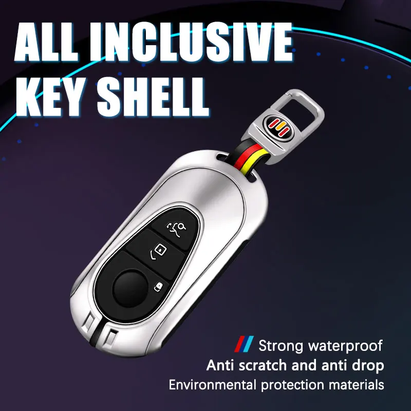 

Car Key Case Cover Key Bag Remote Holder For Mercedes Benz A B C S Class SLK AMG CLS CLA GL R Aluminum Alloy Styling Accessories