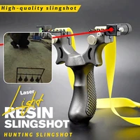 resin slingshot high precision catapult with laser aim and power flat leather rubber band for outdoor hunting equipment tool