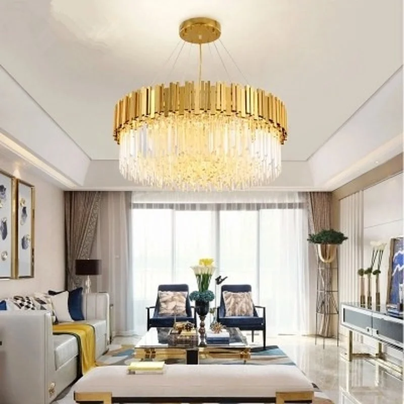 Modern Popular Crystal Chandelier Lighting Lustre Cristal Hanging Light Gold Finish E12/E14 110V/220V CE/UL Certified | Лампы и