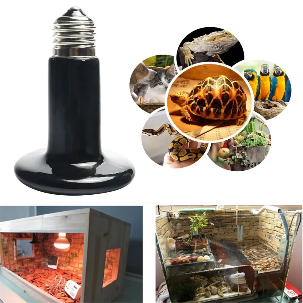 Pet Керамика обогревающая лампа дневного света 25W 50W 75W 100W 150W 200 Вт ИК тепла лампы 220