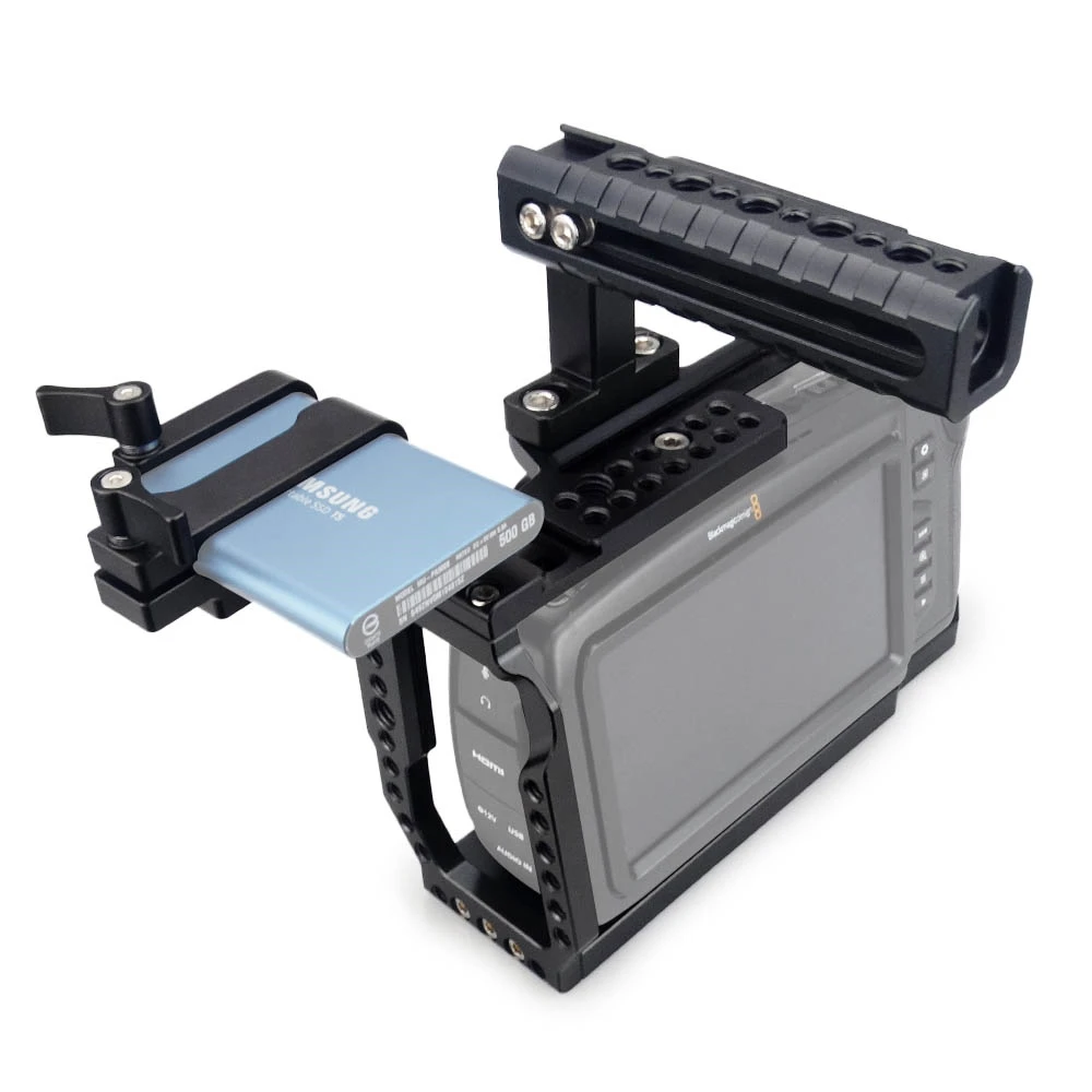 

MAGICRIG Portable Camera Cage With Adjustable Hanlde + T5 SSD Card Mount Clamp for Blackmagic Pocket Cinema Camera BMPCC 4K&6K
