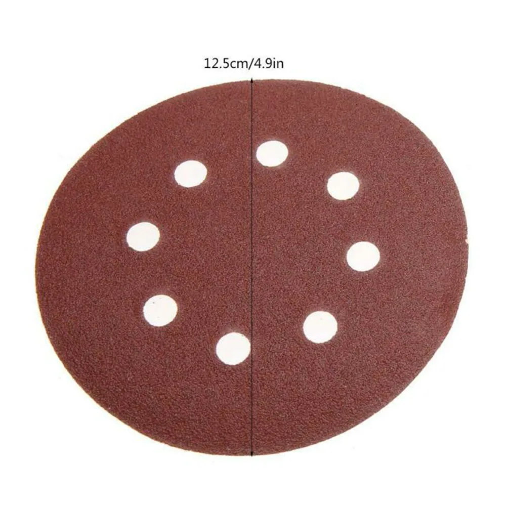 Бумага наждачная круглая зернистая на липучке 100 мм 5 дюймов 125 шт. | Инструменты