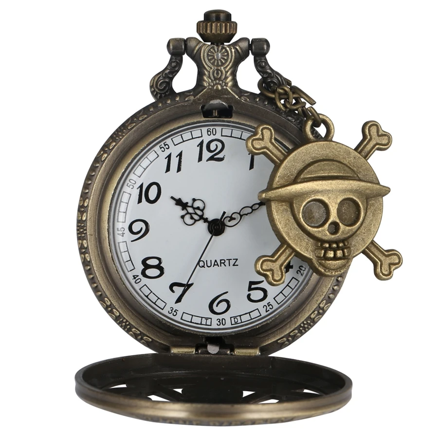 Полые пиратские часы Luffy цельные кварцевые карманные ожерелье уникальный