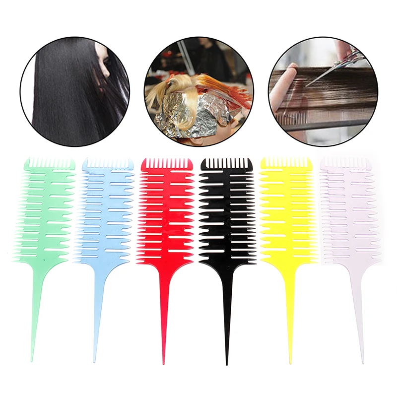 

3-Way Sectioning Highlight Comb Hair Dyeing Combs Professional Weave Weaving Comb Hair Dye Styling Tool For Salon Use