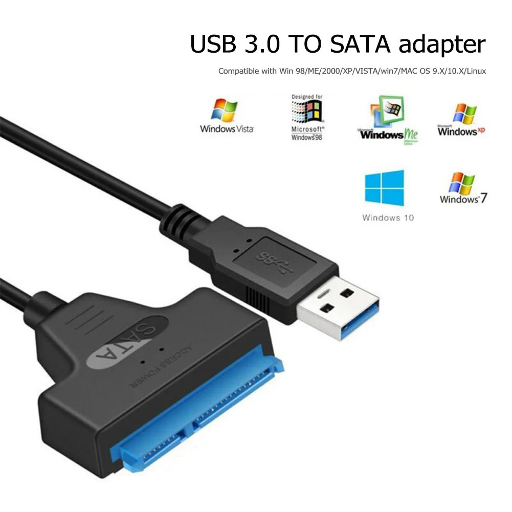 

Кабель USB 3,0 на SATA 5 Гбит/с для жесткого диска 2,5 дюйма HDD SSD Внешний шнур питания адаптер для жесткого диска