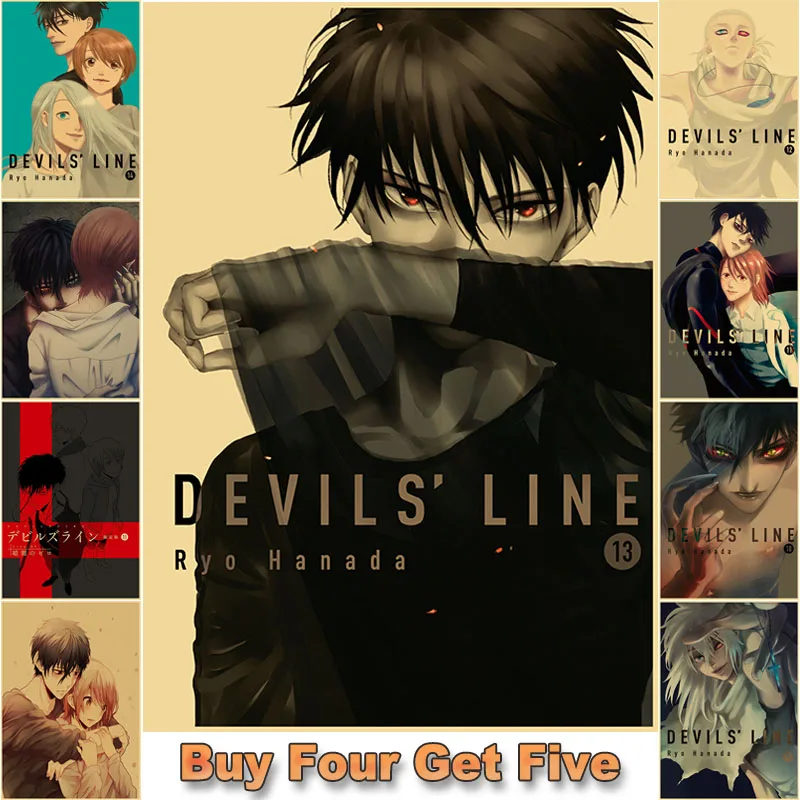 Домашнее украшение настенный стикер с принтом линия дьявола Ретро плакат крафт