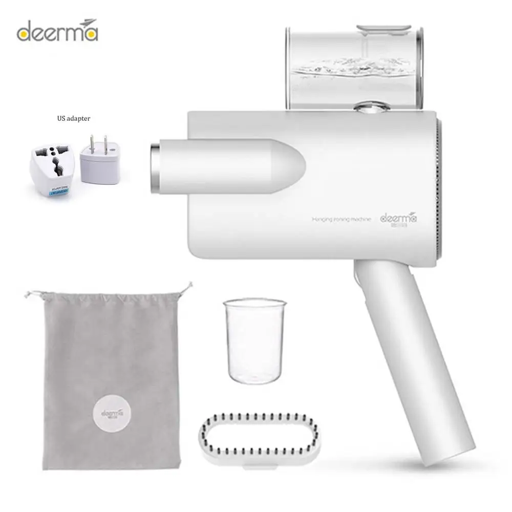 Add US Adapter Xiaomi Deerma 220V ручной отпариватель для одежды бытовой портативный паровой утюг щетки для одежды для бытовой техники путешествия - Цвет: Add US Adapter