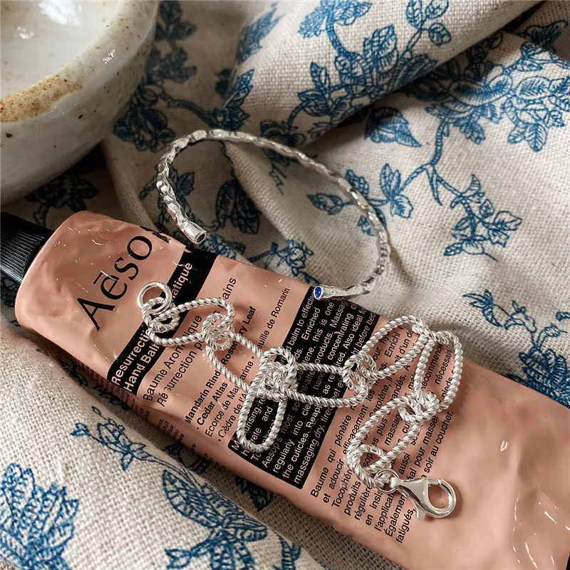 

RUIYI Real 925 Sterling Silver Delicate Handmade Weaving Bracelets For Women High Quality Pure Silver Exquisite Niche Bracelets