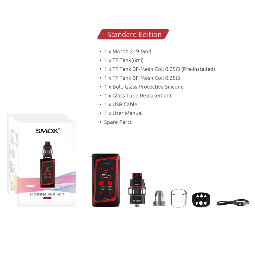 Оригинальная электронная сигарета SMOK Morph 219 в комплекте Вт вейп бокс с баком для