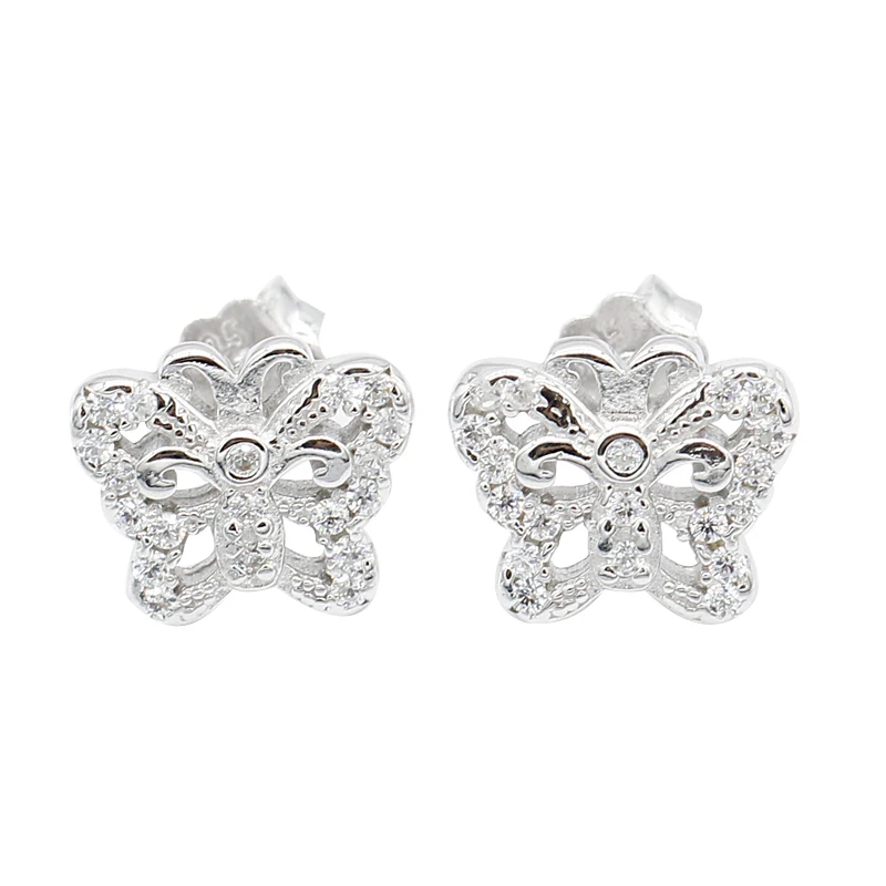 Женское ювелирное изделие из серебра 925 пробы с маленькой бабочкой и