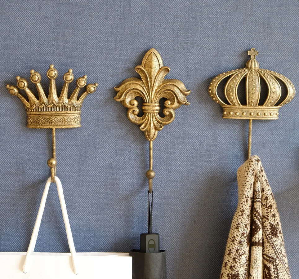 Декоративный крючок в виде листьев американском и французском ретро стиле